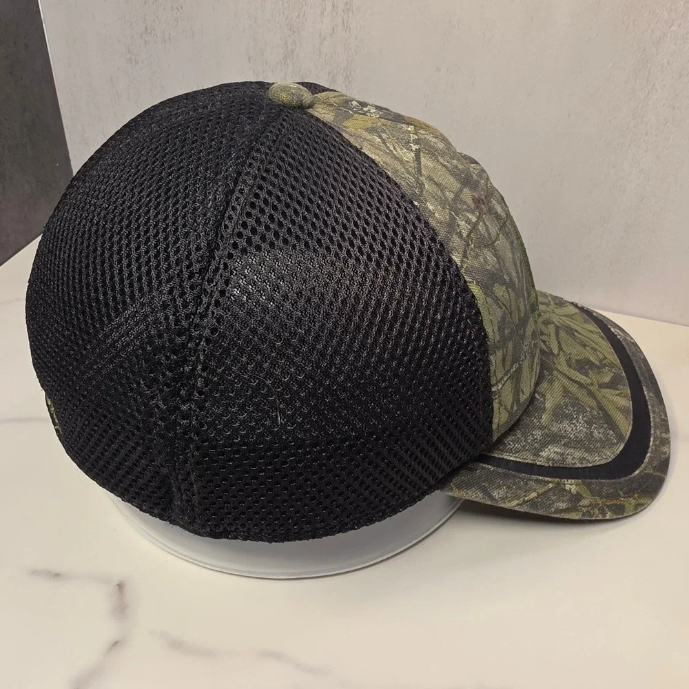 Remington‎ Mens Realtree Camo Trucker Hat Black Mesh Embroidered R Logo S/M Cap